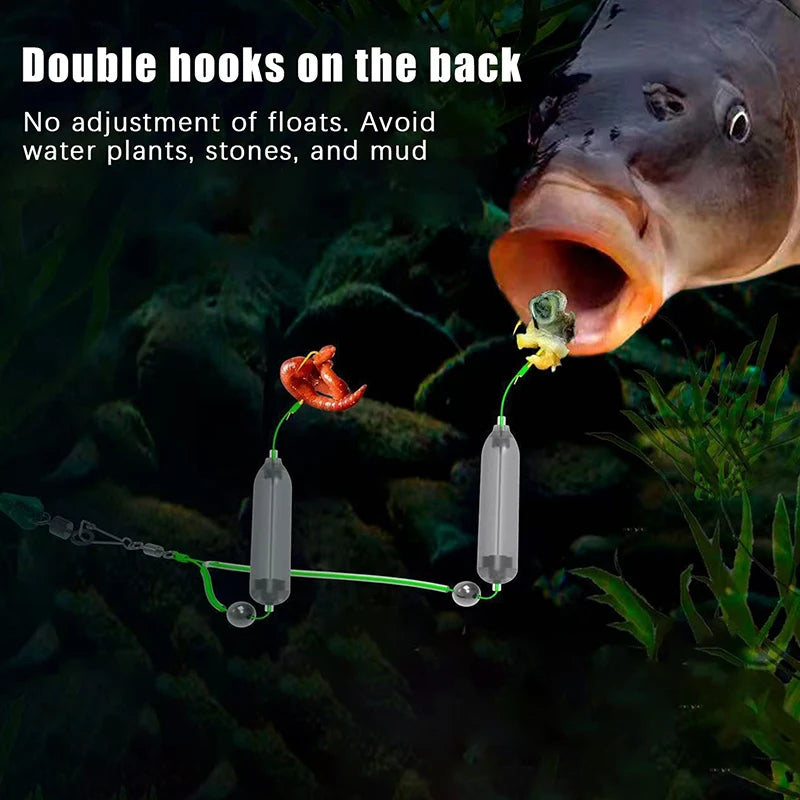 Double Fishing Hook | High Carbon Steel Barbs & Bait Keeper Fishing Hook QXL