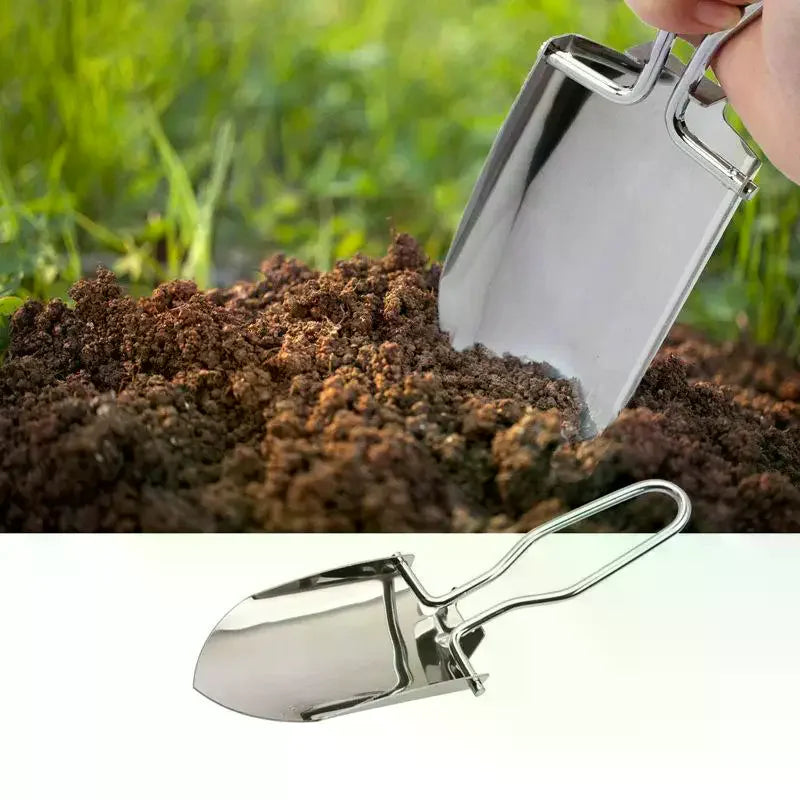 Folding Stainless Steel Garden Shovel & Spade | 1 or 2 Pack Folding Garden Shovel QXL