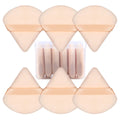 6-Pack Triangle Velvet Makeup Puff Set with Storage Box Velvet Makeup Puff Set QXL Skin color