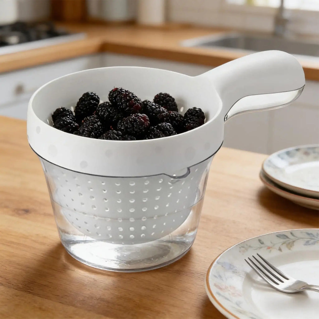 Double-Layer Colander Bowl Set | Vegetable & Fruit Strainer Colander Bowl Set QXL
