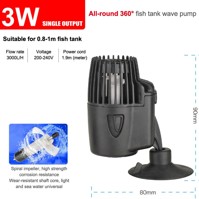 3W Aquarium Wavemaker Pump – Submersible Water Circulation Aquarium Wavemaker Pump QXL
