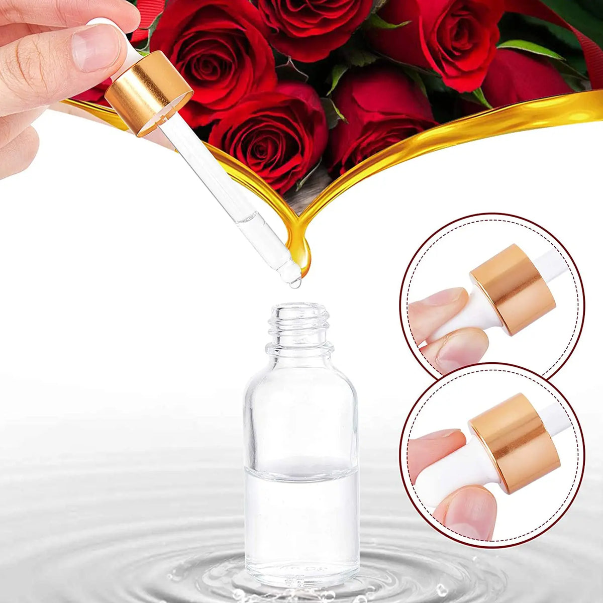 24-Pack 30ml Clear Glass Dropper Bottles with Pipettes Glass Dropper Bottles QXL