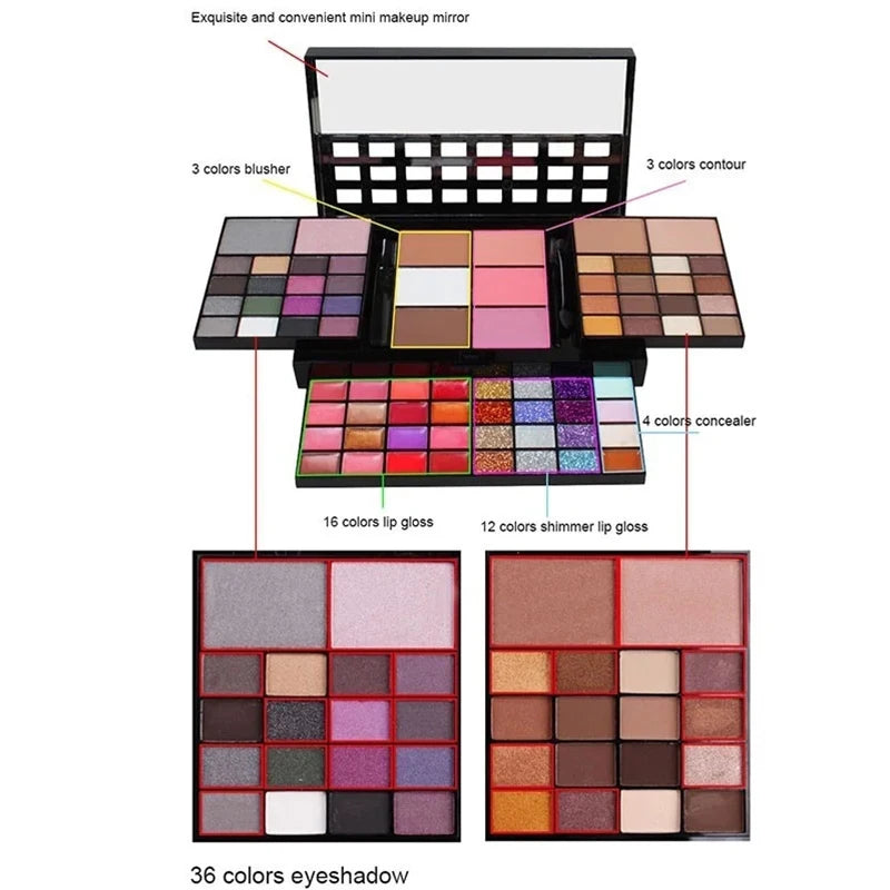 VERONNI 40/74/78 Color Eyeshadow Palette – Matte & Glitter Eyeshadow Palette QXL