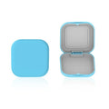 Magnetic Retainer Case with Mirror | Portable Dental Box Retainer Storage Case QXL Silicone Blue