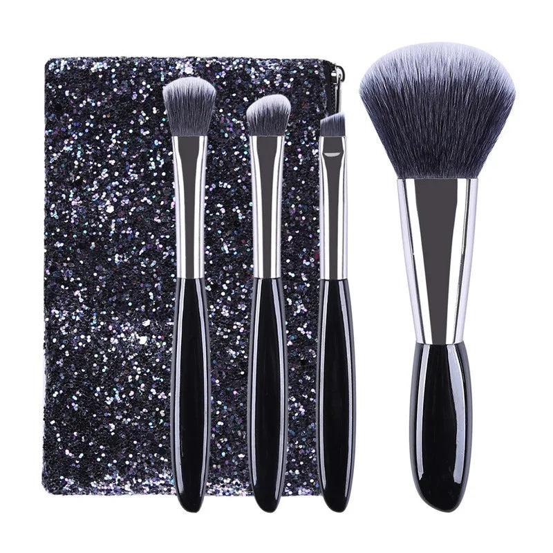 Mini 4-Piece Makeup Brush Set | Eyeshadow & Contour Makeup Brush Set QXL