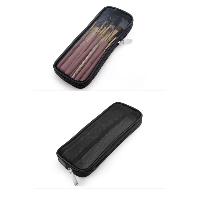 Makeup Brush Travel Case | Mesh Cosmetic Toiletry Bag Cosmetic Travel Bag QXL