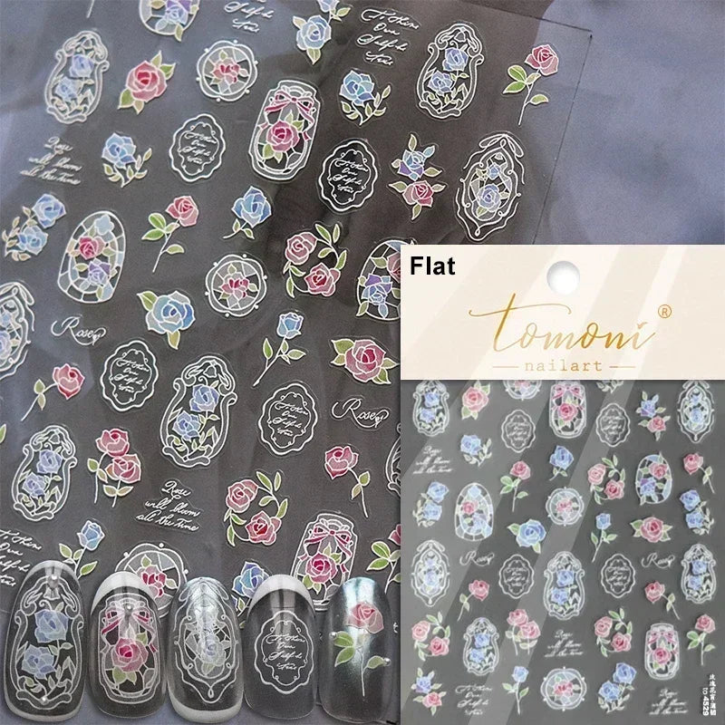 5D Lotus Koi Nail Art Stickers | Chinese Style Nail Decals Nail Art Stickers QXL TO4529