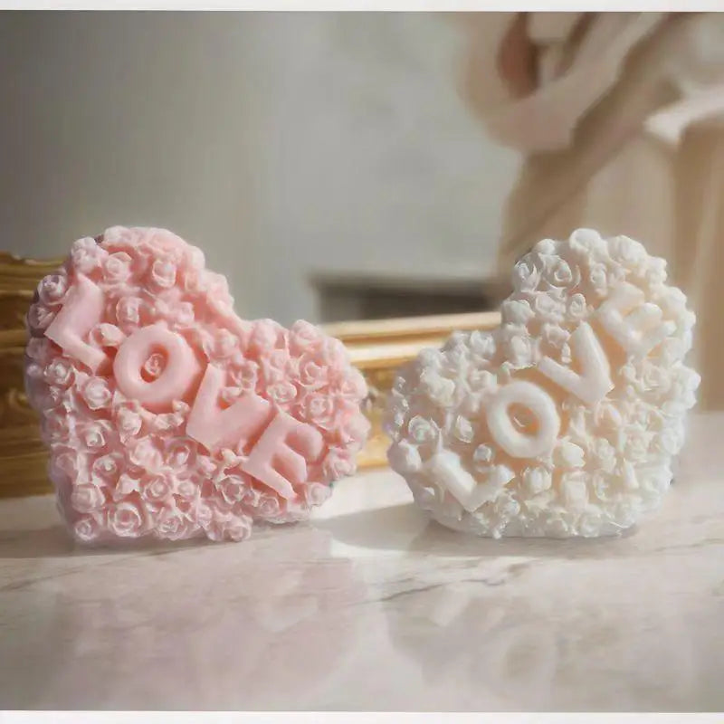 Rose Heart Silicone Mold – DIY Candle, Resin & Chocolate Silicone Craft Mold QXL