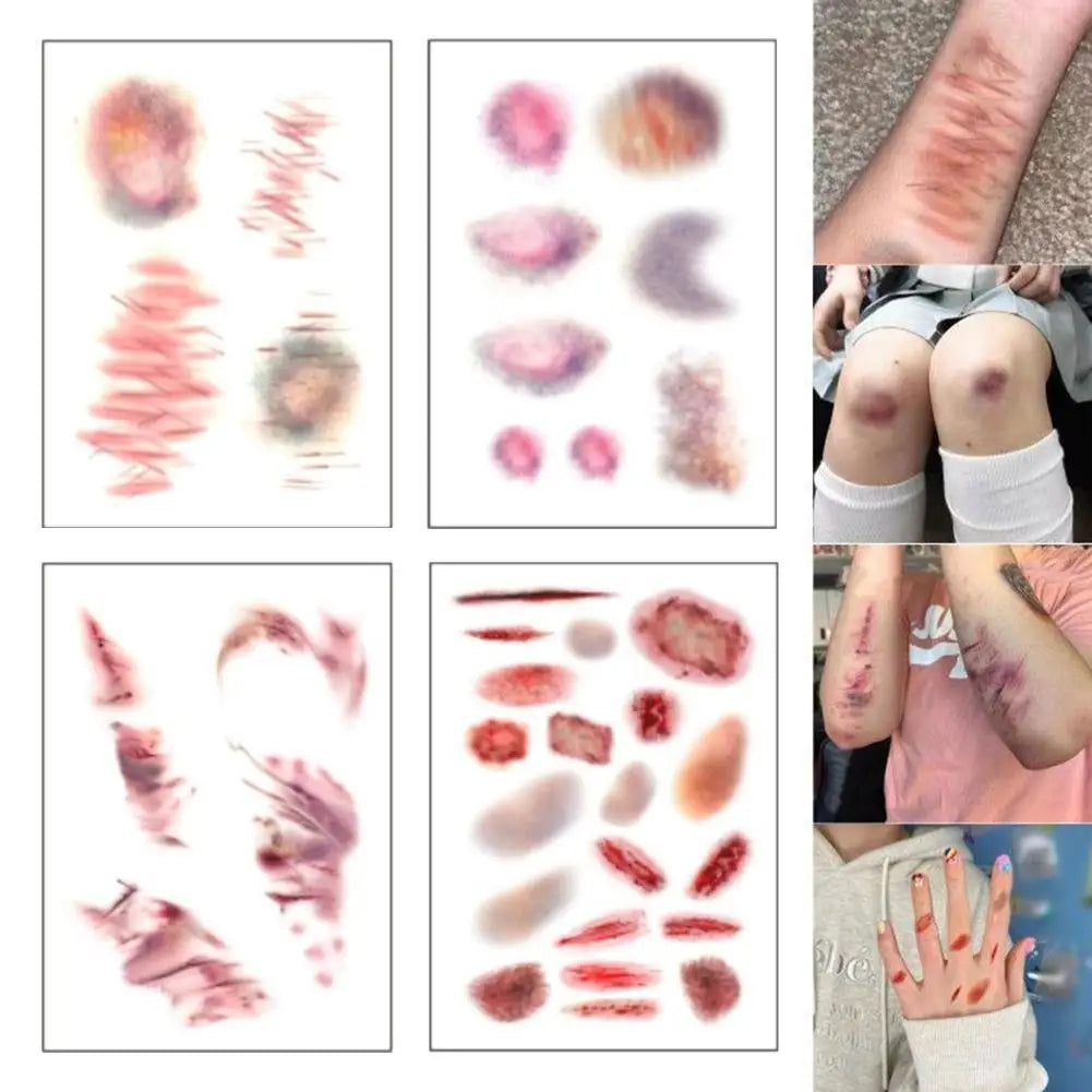 Halloween Fake Scar Temporary Tattoo Stickers | Cosplay FX Temporary Tattoo Stickers QXL