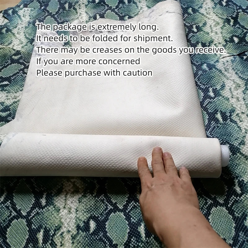 1mm Snake-Print Top-Grain Sheepskin Leather for DIY Bags Leather Craft Fabric QXL