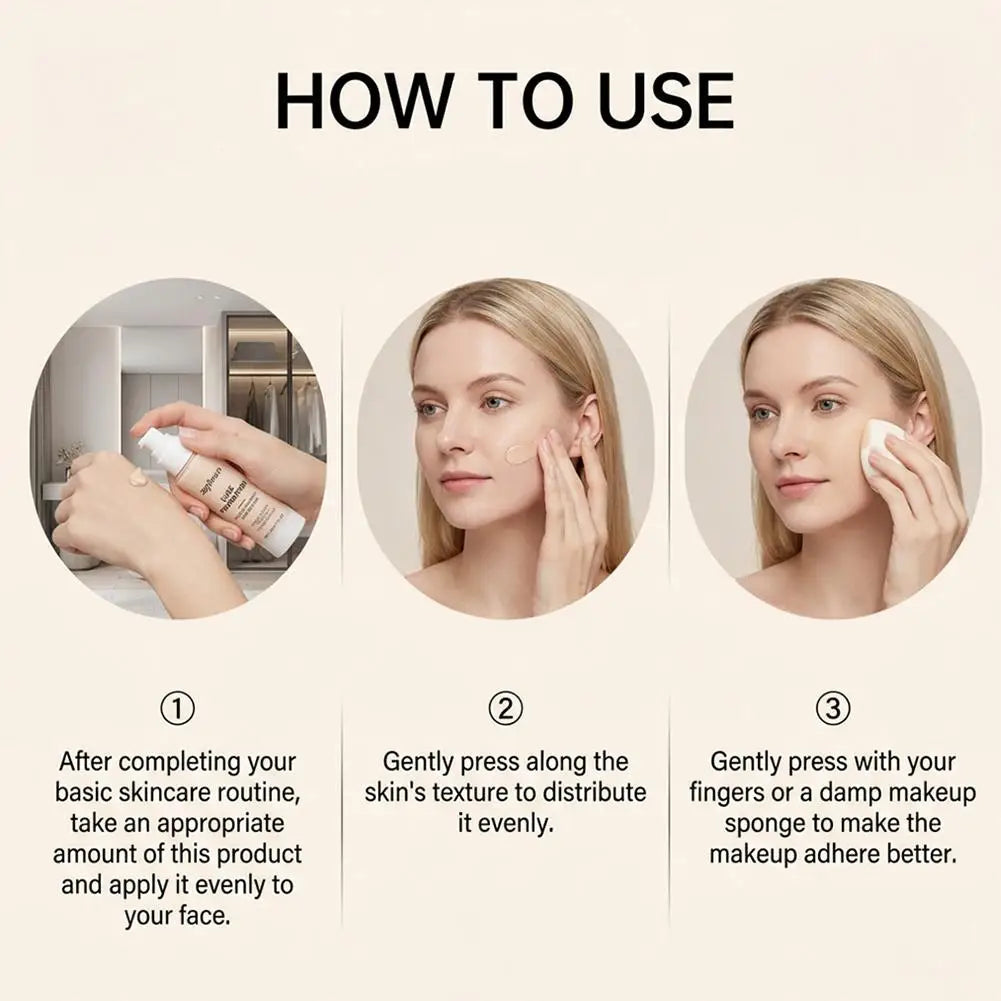 Color-Changing Foundation | High Coverage, 24H Wear, 30ml Liquid Foundation QXL