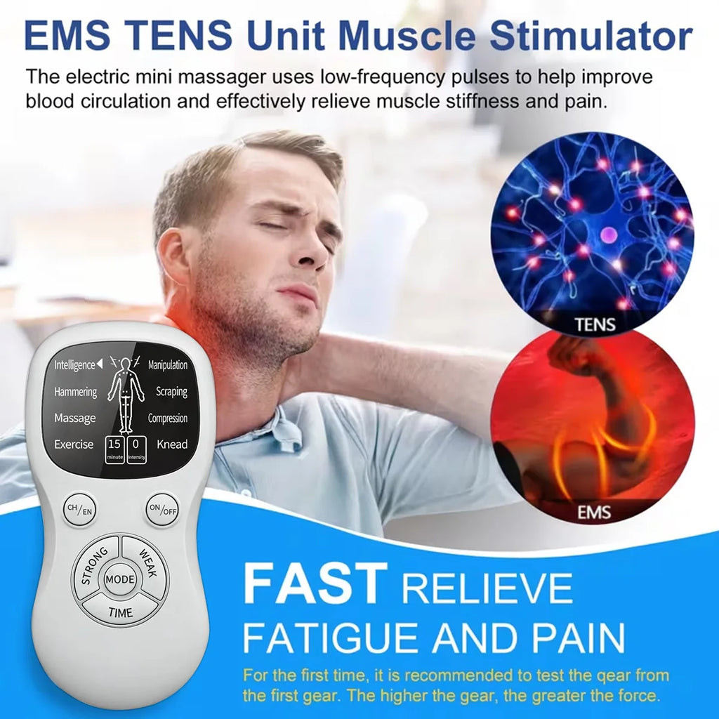 EMS & TENS Muscle Stimulator | 8 Modes, 15 Intensities Muscle Stimulator QXL