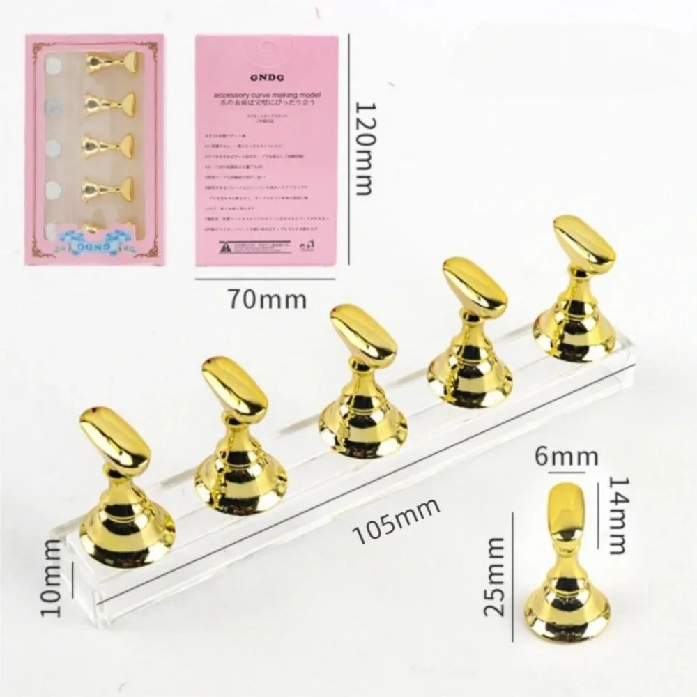 5-Pack Magnetic Nail Art Tip Holder Stand | Crystal Base Nail Tip Holder Stand QXL