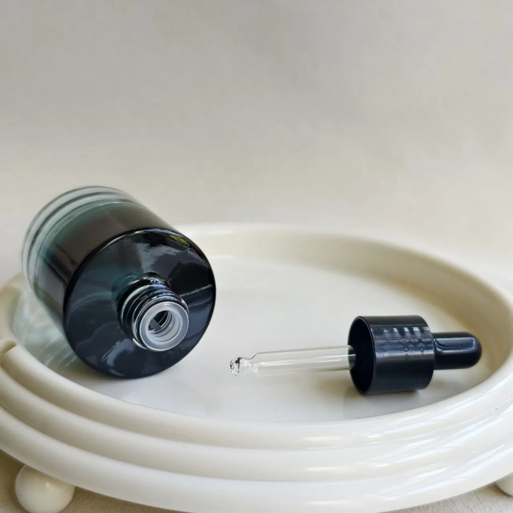 Gradient Teal Glass Dropper Bottle 30ml 50ml | Refillable Serum Vial Glass Dropper Bottle QXL