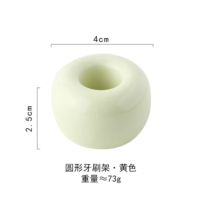 Ceramic Fish-Shaped Toothbrush Holder Stand & Head Cover Toothbrush Holder QXL YELLOW