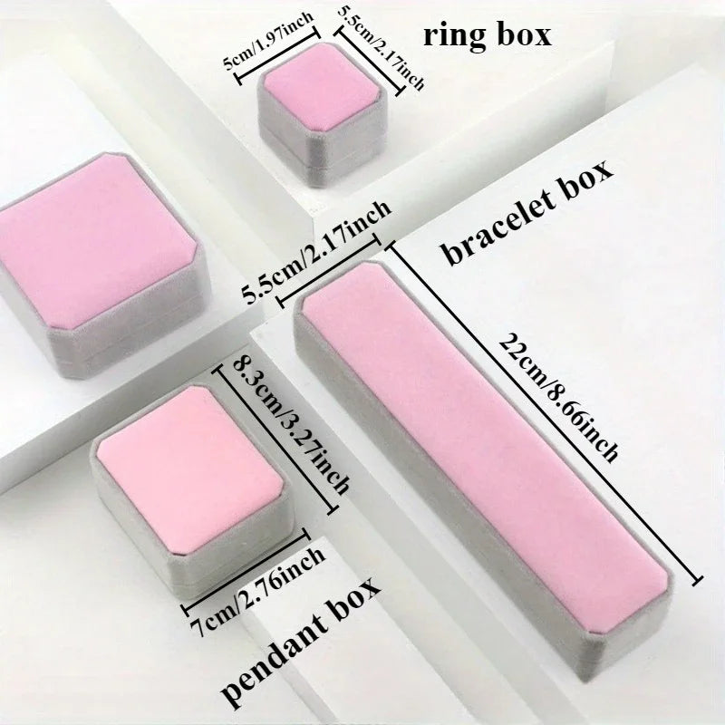 Velvet Jewelry Gift Box | Ring, Necklace & Pendant Case Jewelry Gift Box QXL