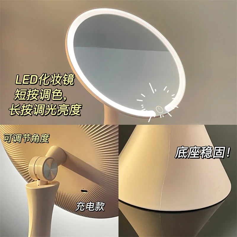 LED Vanity Mirror – Smart Tricolor Lighting Desktop Makeup Mirror LED Vanity Mirror QXL