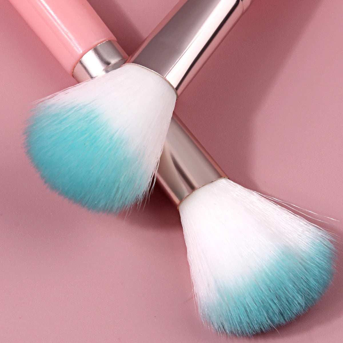KOSSHOW 2-Pack Pink Fluffy Blush & Highlighter Brush Set Blush Brush Set QXL