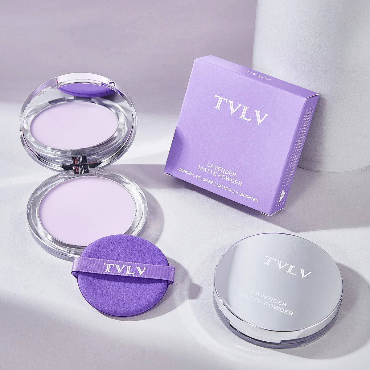 TVLV Lavender Matte Pressed Powder – Oil Control & Full Coverage Pressed Setting Powder QXL