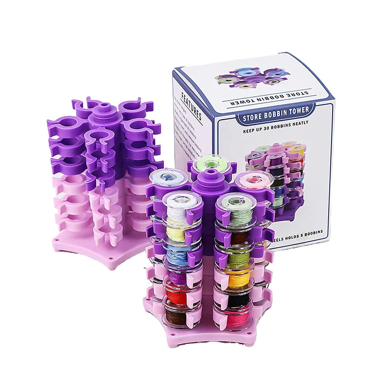 30-Spool Thread & Bobbin Tower Holder | Sewing Organizer Stand Thread Spool Organizer QXL