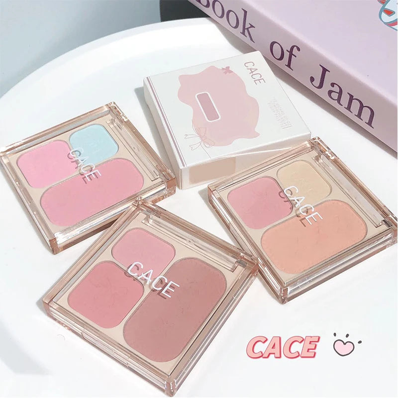 CACE Cream Blush Palette | High Pigment Long-Lasting Cheek Tint Cream Blush Palette QXL