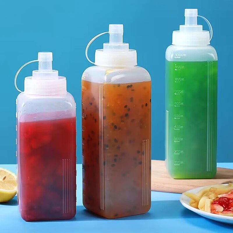Squeeze Sauce Bottles 600–1000ml | Large Mouth Condiment Condiment Squeeze Bottle QXL