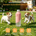 Portable Pet Travel Water Bottle with Foldable Bowl | Dog & Cat Pet Travel Water Bottle QXL Pink