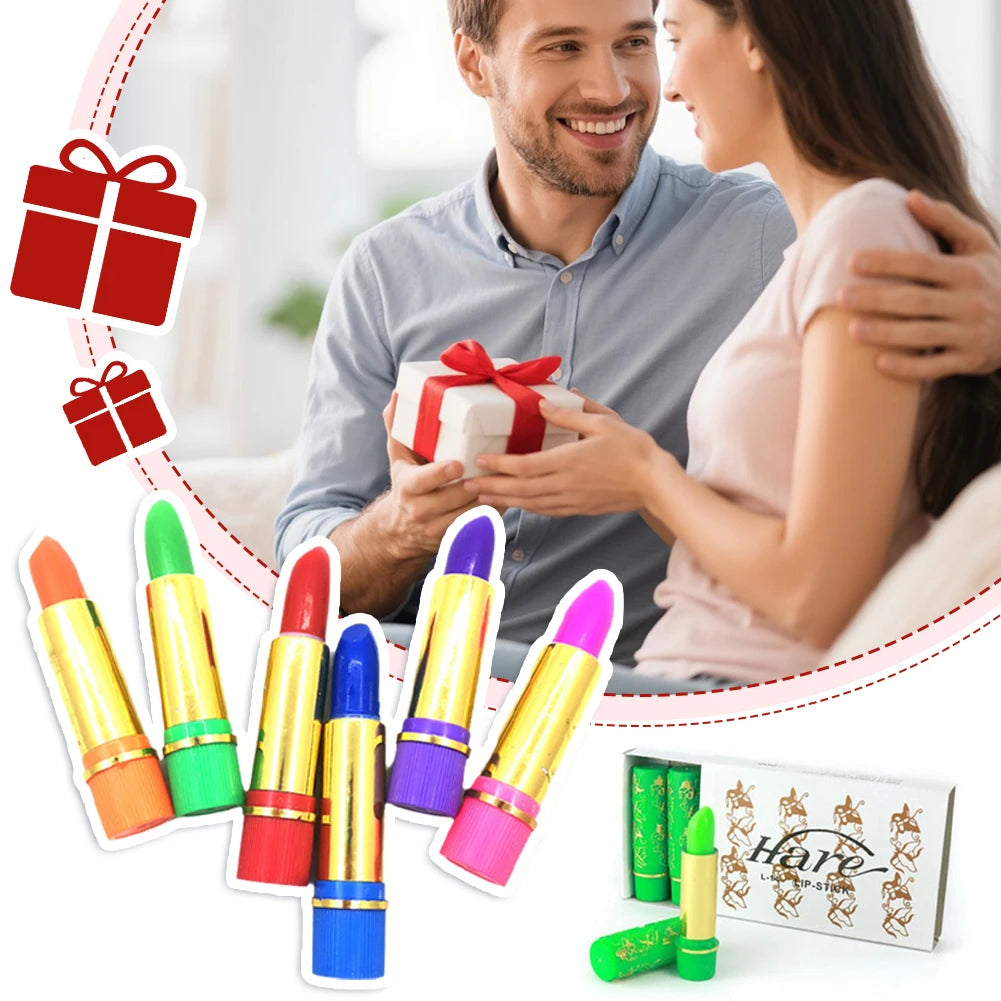 6-Pack Color-Changing Moisturizing Lipstick Set | Butterfly Tube Color-Changing Lipstick QXL