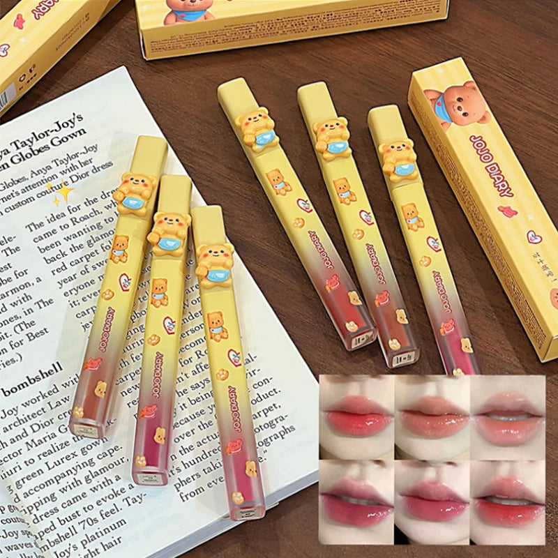 Cheesy Bear Mirror Lip Glaze – Sheer Nude Glossy Lip Gloss Lip Gloss QXL
