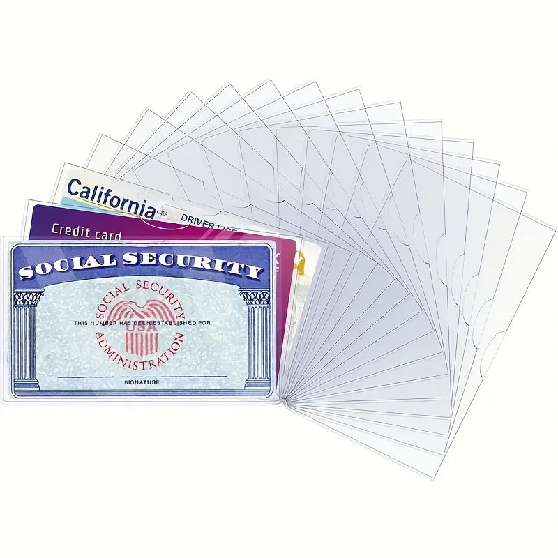 Waterproof Clear Card Sleeves – PP Plastic for ID & Credit Cards Card Sleeve Protector QXL 5pcs