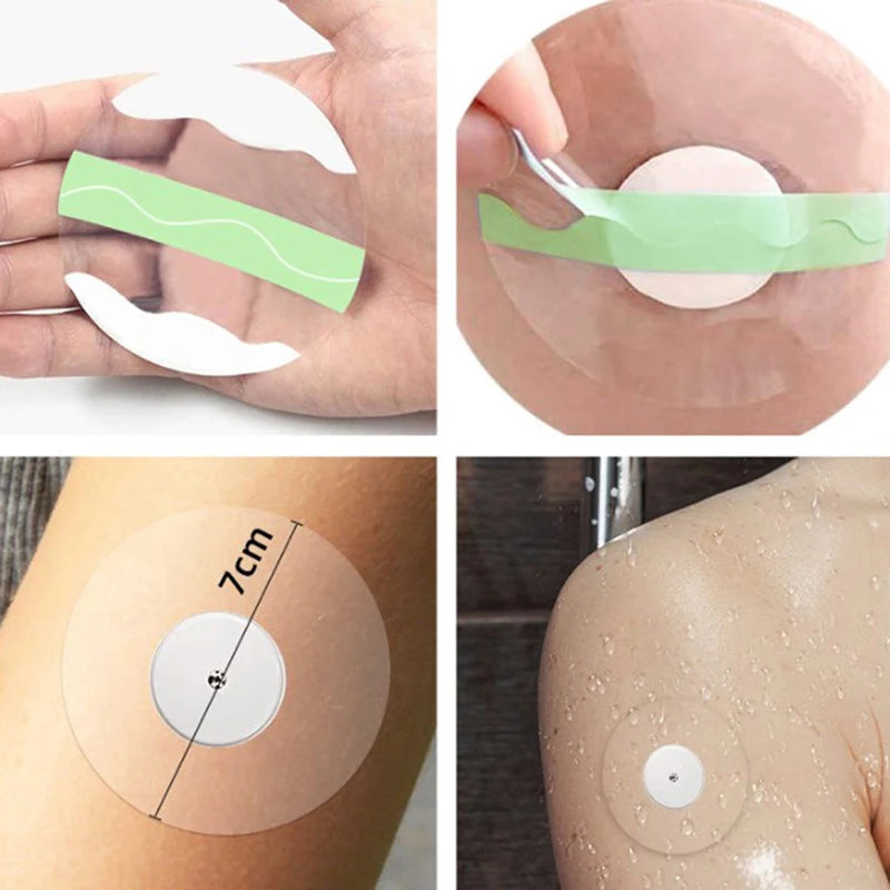 Clear Waterproof CGM Sensor Cover Patches | 5/10-Pack CGM Sensor Patch QXL