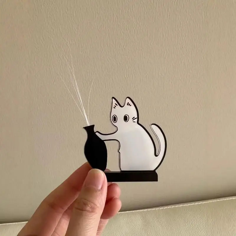 Acrylic Cat Whisker Magnetic Holder | Cartoon Fridge Ornament Decorative Fridge Magnet QXL