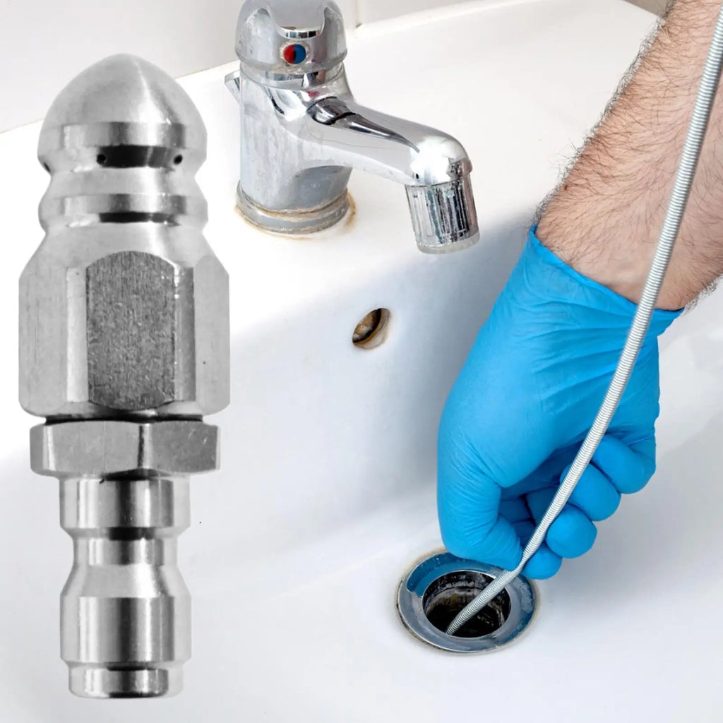 Stainless Steel Sewer Jetter Nozzle 1/4" Quick Connect Drain Jetter Nozzle QXL