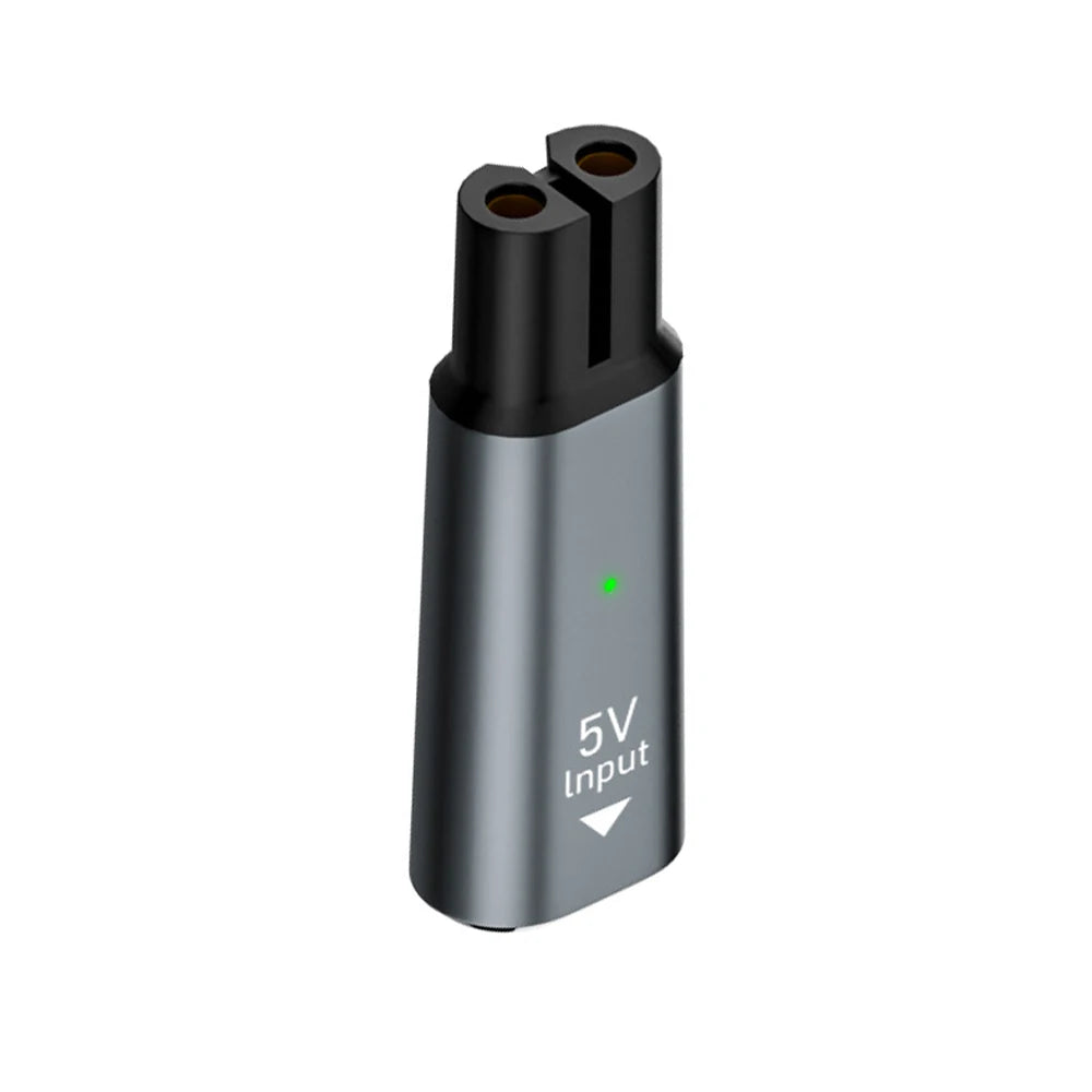 USB-C to 5V Shaver Adapter for Philips OneBlade | LED Light Shaver Charging Adapter QXL Grey