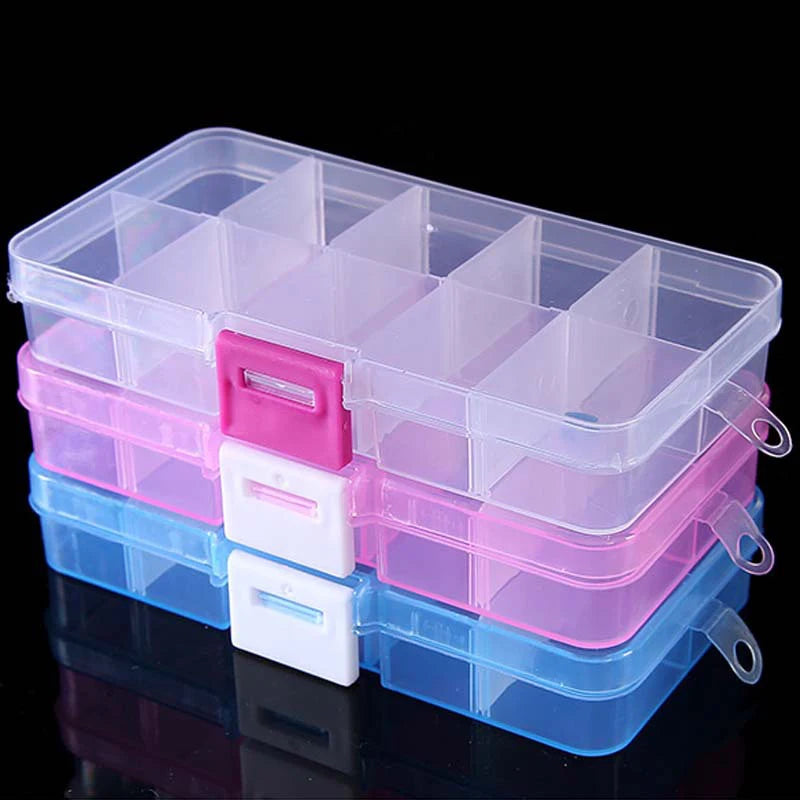 10-Grid Adjustable Nail Art & Jewelry Storage Organizer Box Nail Art Organizer QXL