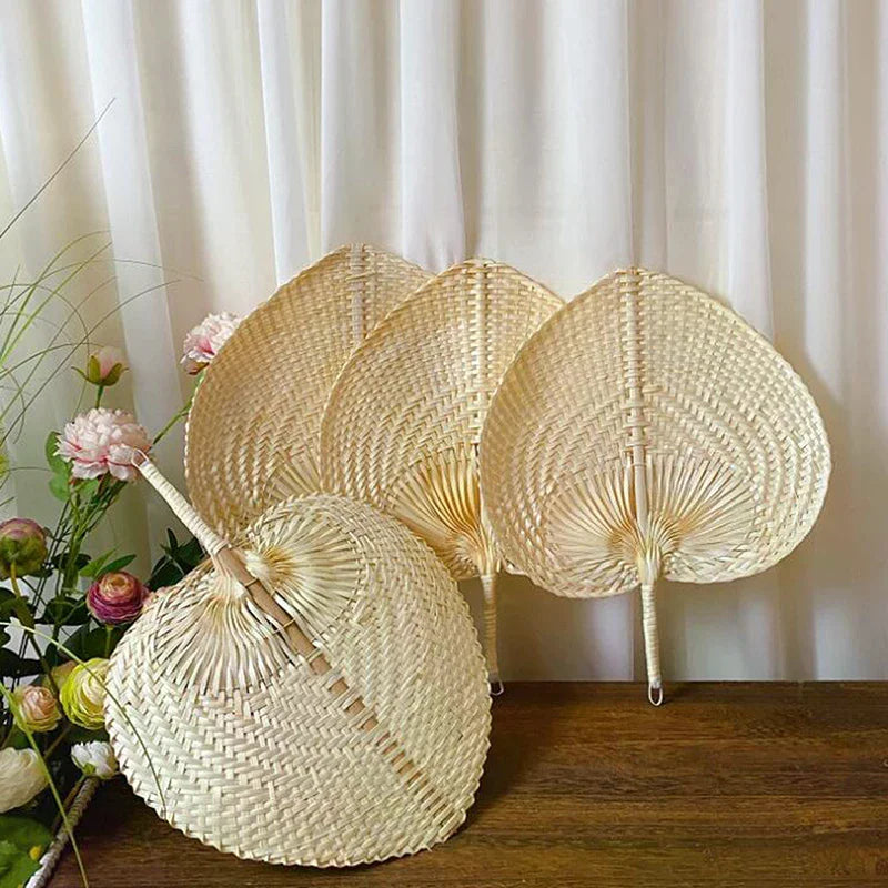Handmade Bamboo Woven Fan – Summer Cooling & Wall Art Décor Bamboo Woven Fan QXL