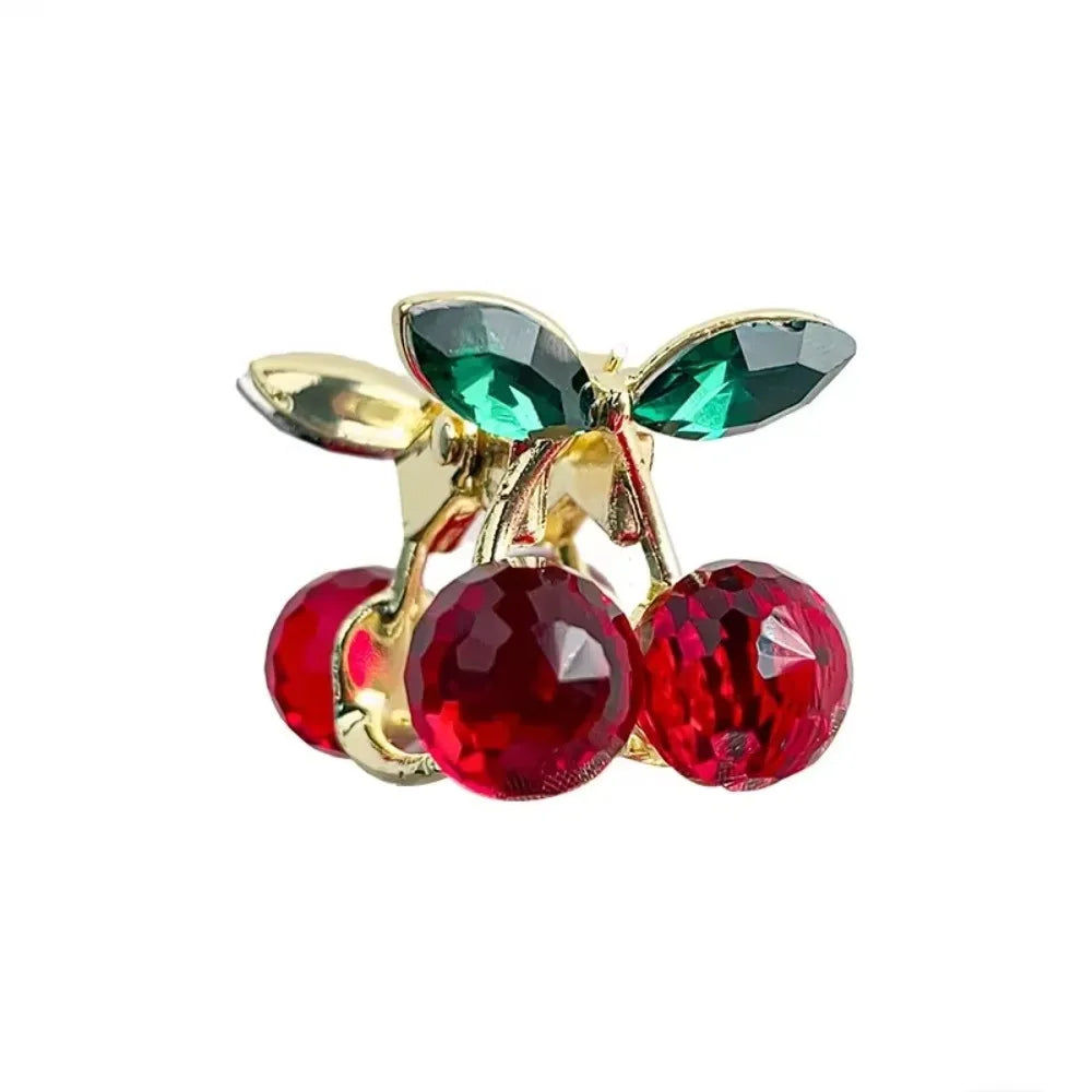 Red Crystal Mini Hair Claw Clip | Rhinestone Korean Style Hair Claw Clip QXL