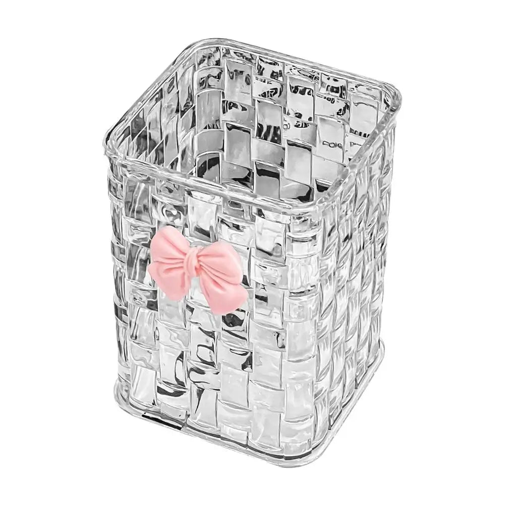 Transparent Bowknot Makeup Brush & Cosmetic Organizer Cosmetic Organizer QXL Transparent