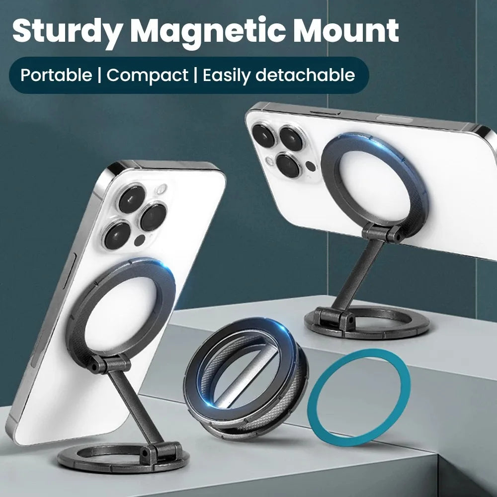 Magnetic Foldable Phone Stand 360° | Universal Car & Desk Mount Magnetic Phone Stand QXL
