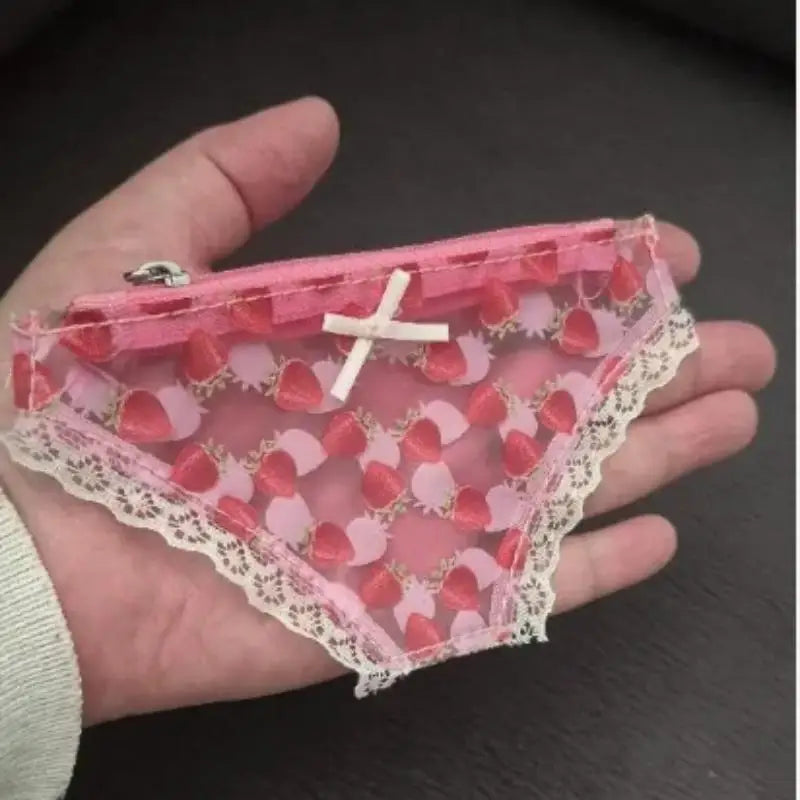 Novelty PVC Coin Purse | Panties-Shaped Strawberry Mini Bag Novelty Coin Purse QXL