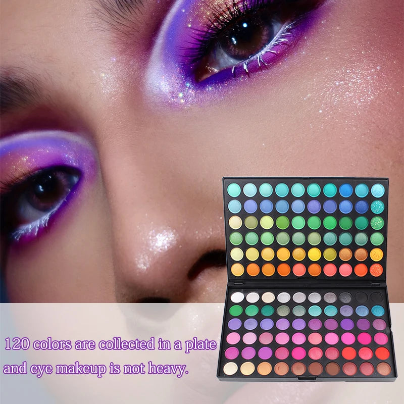 120-Color Eyeshadow Palette | Matte Shimmer Glitter Eyeshadow Palette QXL