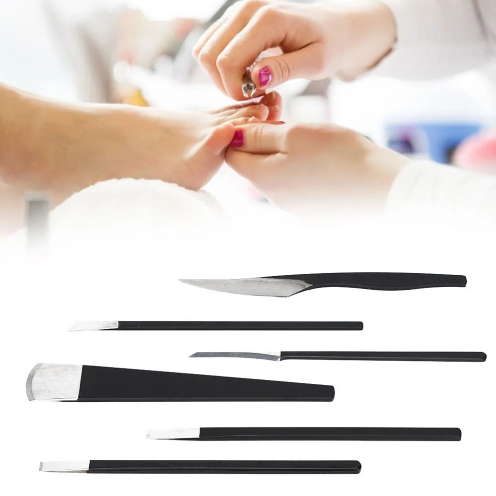 6-Pc Stainless Steel Pedicure Knife Kit | Callus & Foot Care Set Pedicure Knife Kit QXL