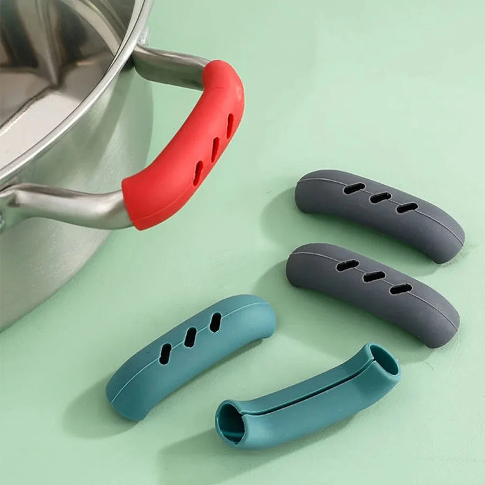 2-Pack Silicone Pot Handle Covers | Heat-Resistant Non-Slip Pot Handle Covers QXL