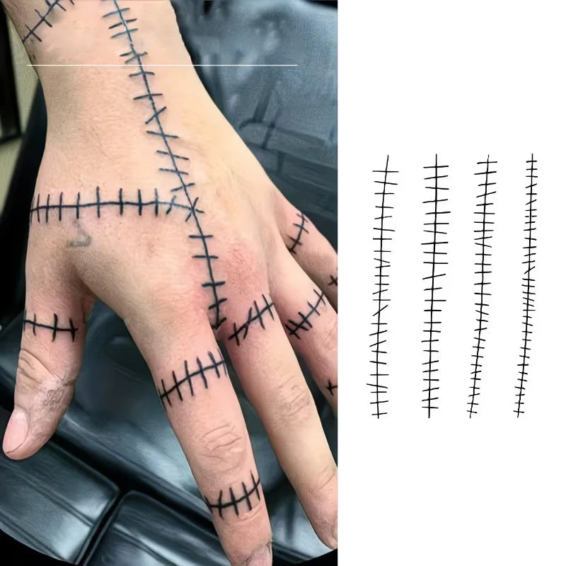 Realistic Scar Temporary Tattoo | Waterproof Semi-Permanent 15 Days Temporary Tattoo Sticker QXL