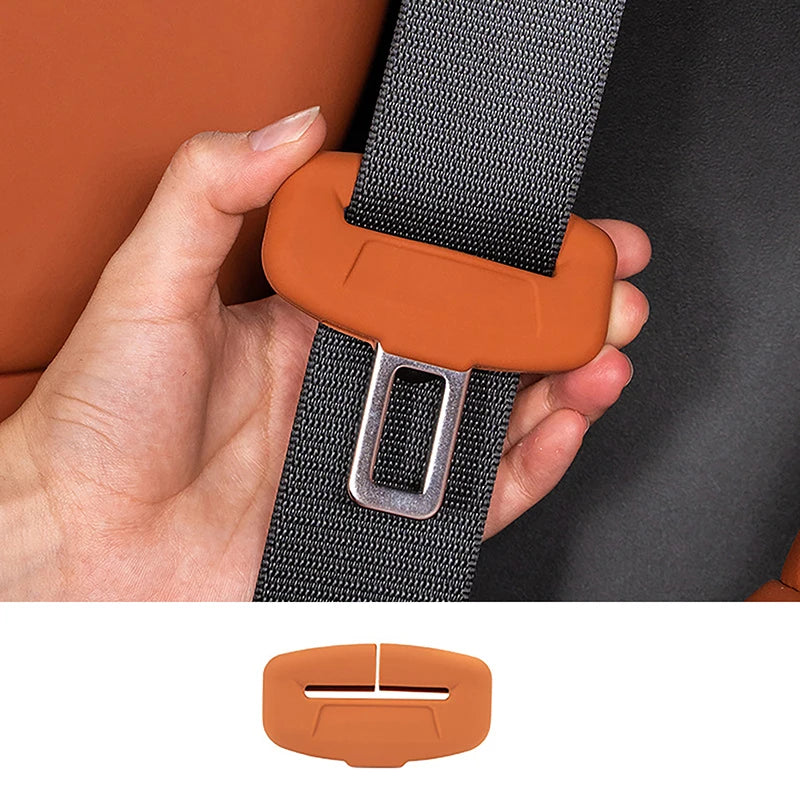 2-Pack Silicone Seat Belt Buckle Covers – Anti-Scratch Protector Seat Belt Buckle Cover QXL Orange