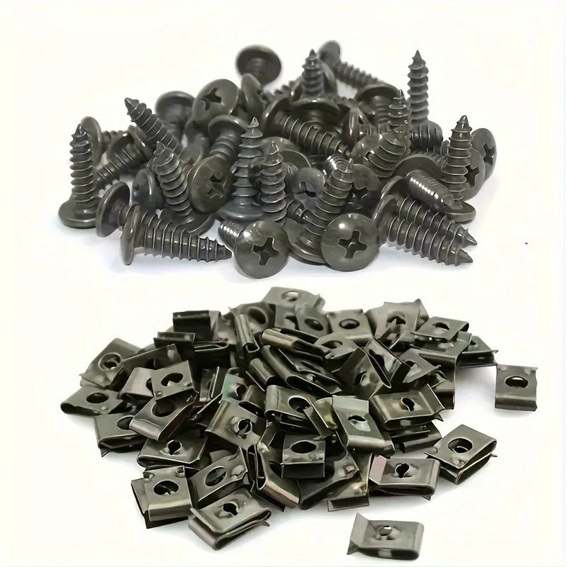 20-Pack Iron Car Fastener Clips | Fender, Bumper & Engine Auto Panel Clips QXL