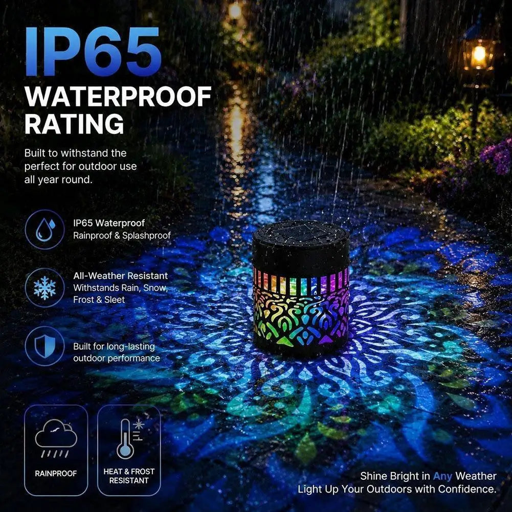 Mandala Solar Wall Light | 7-Color LED Outdoor Projection Lamp Solar Projection Light QXL