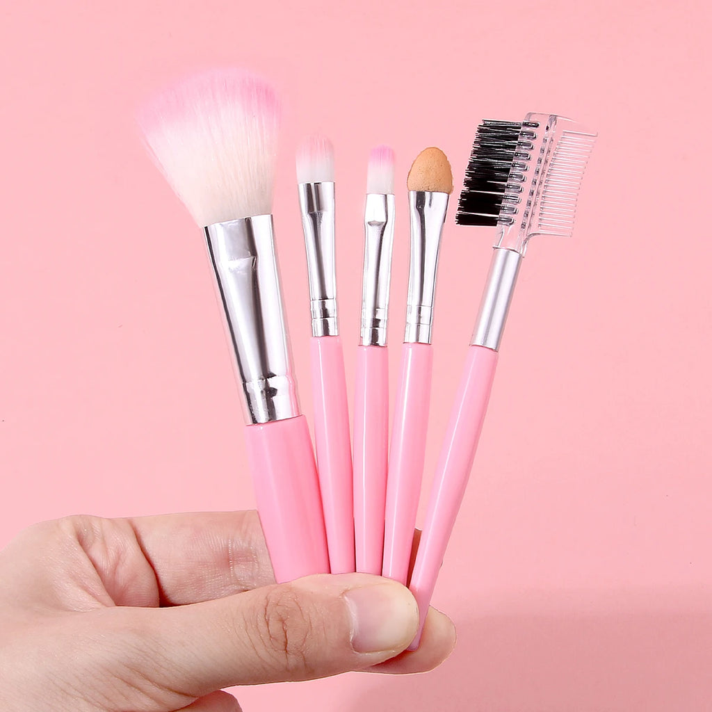 KOSSHOW 7-Pc Mini Makeup Brush Set with Eyeshadow Sponges Makeup Brush Set QXL