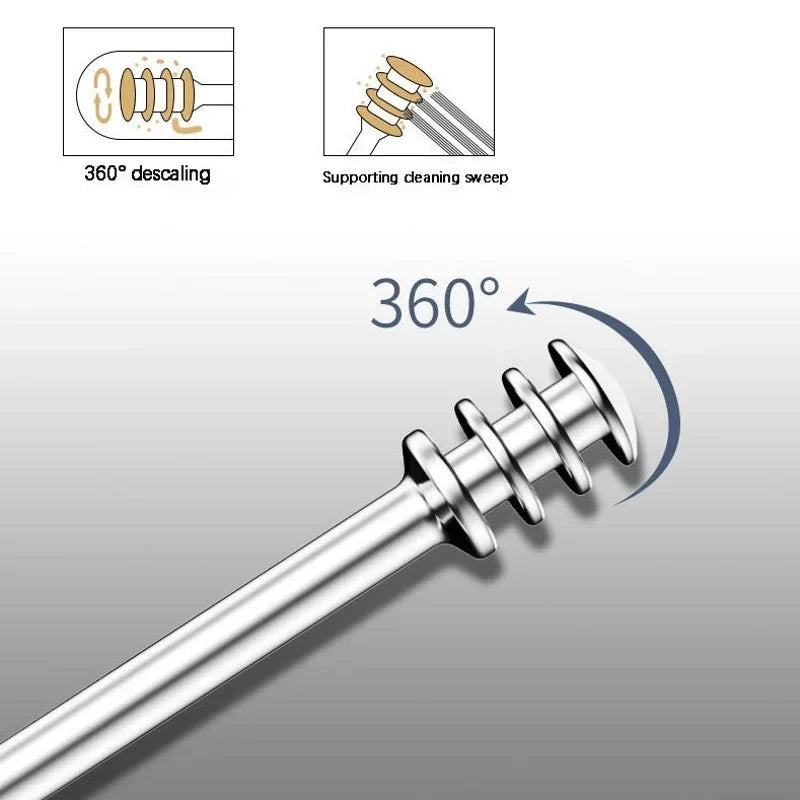 6-Pc Stainless Steel Ear Wax Removal Spiral Spoon Set Ear Wax Removal Set QXL