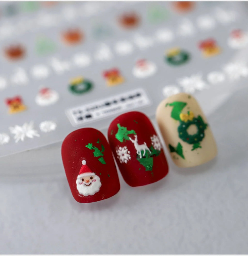 5D Anime Chibi Cartoon Nail Stickers | Embossed Self-Adhesive Nail Art Stickers QXL